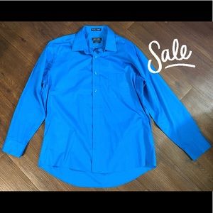 Button down long sleeve dress shirt.